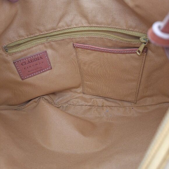 Claudia Firenze Italian Leather Bag, Suede yellow - Picture 5 of 9